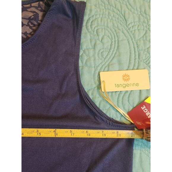 Tangerine Women's XL  Dark Denim‎ Blue Layered Mesh Back Tank Jersey NWT - Picture 8 of 9